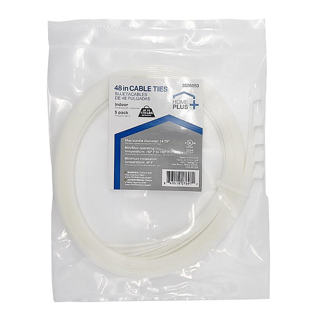 Home Plus - EHD-1220-48-N5 - 48 in. L White Cable Tie - 10/Pack