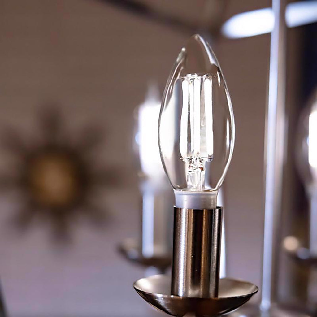 Feit Electric - BPCTC6050WFIL/2 - BA10 E12 (Candelabra) Filament LED Bulb Daylight 60 Watt Equivalence 2 pk