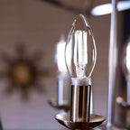 Feit Electric - BPCTC6050WFIL/2 - BA10 E12 (Candelabra) Filament LED Bulb Daylight 60 Watt Equivalence 2 pk