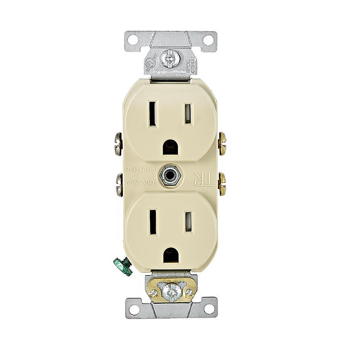 Leviton - TBR15-00I - 15 amps 125 V Duplex Ivory Outlet 5-15R 1 pk