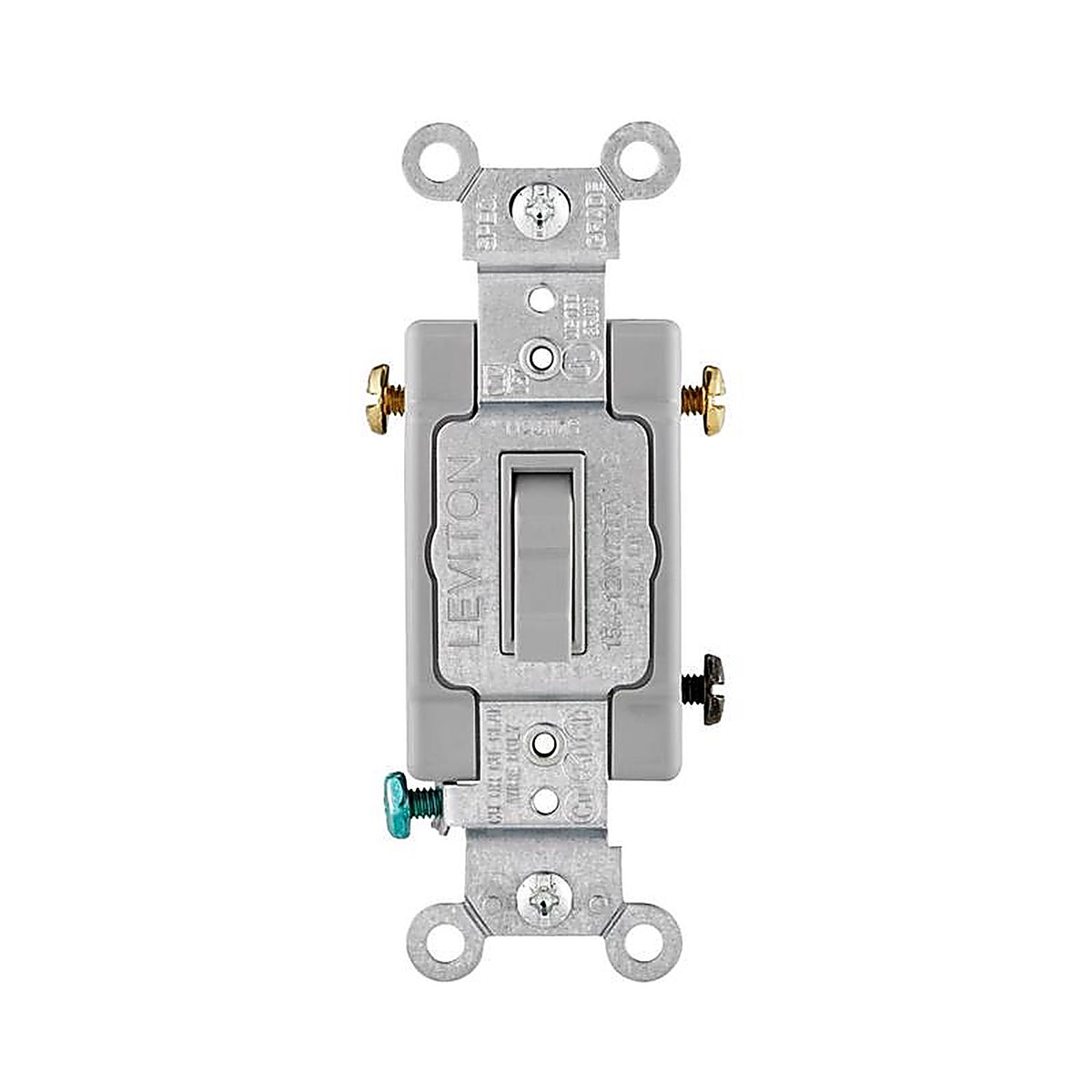 Leviton - 54503-2GY - 15 amps Three Pole Toggle AC Quiet Switch Gray 1 pk