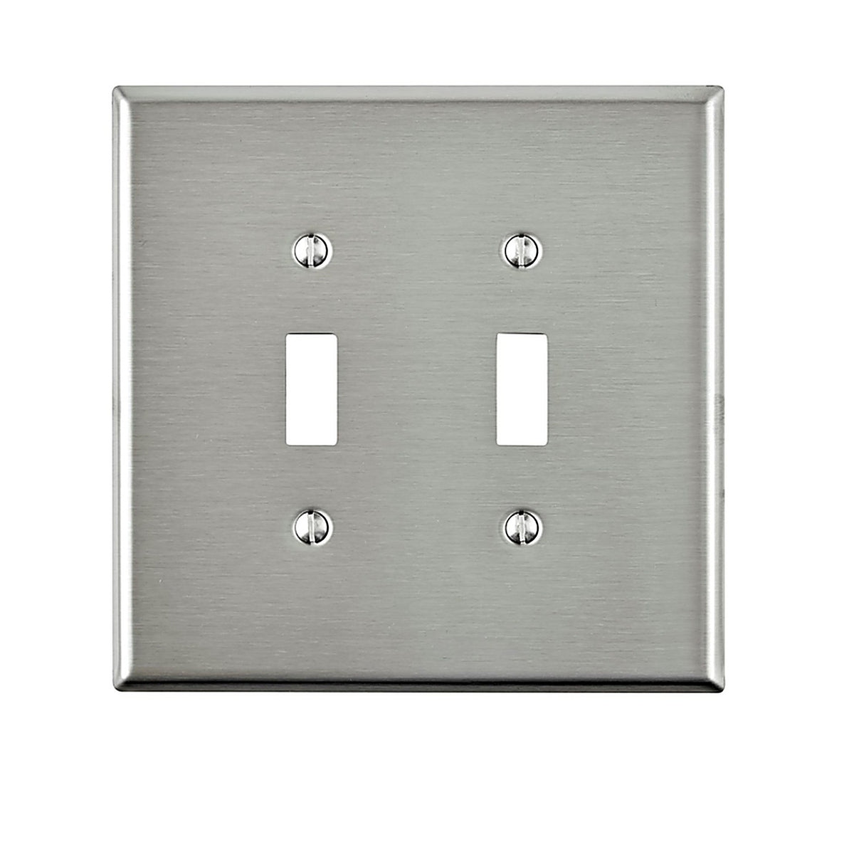 Leviton - 84109-040 - Silver 2 gang Stainless Steel Toggle Oversized Wall Plate 1 pk