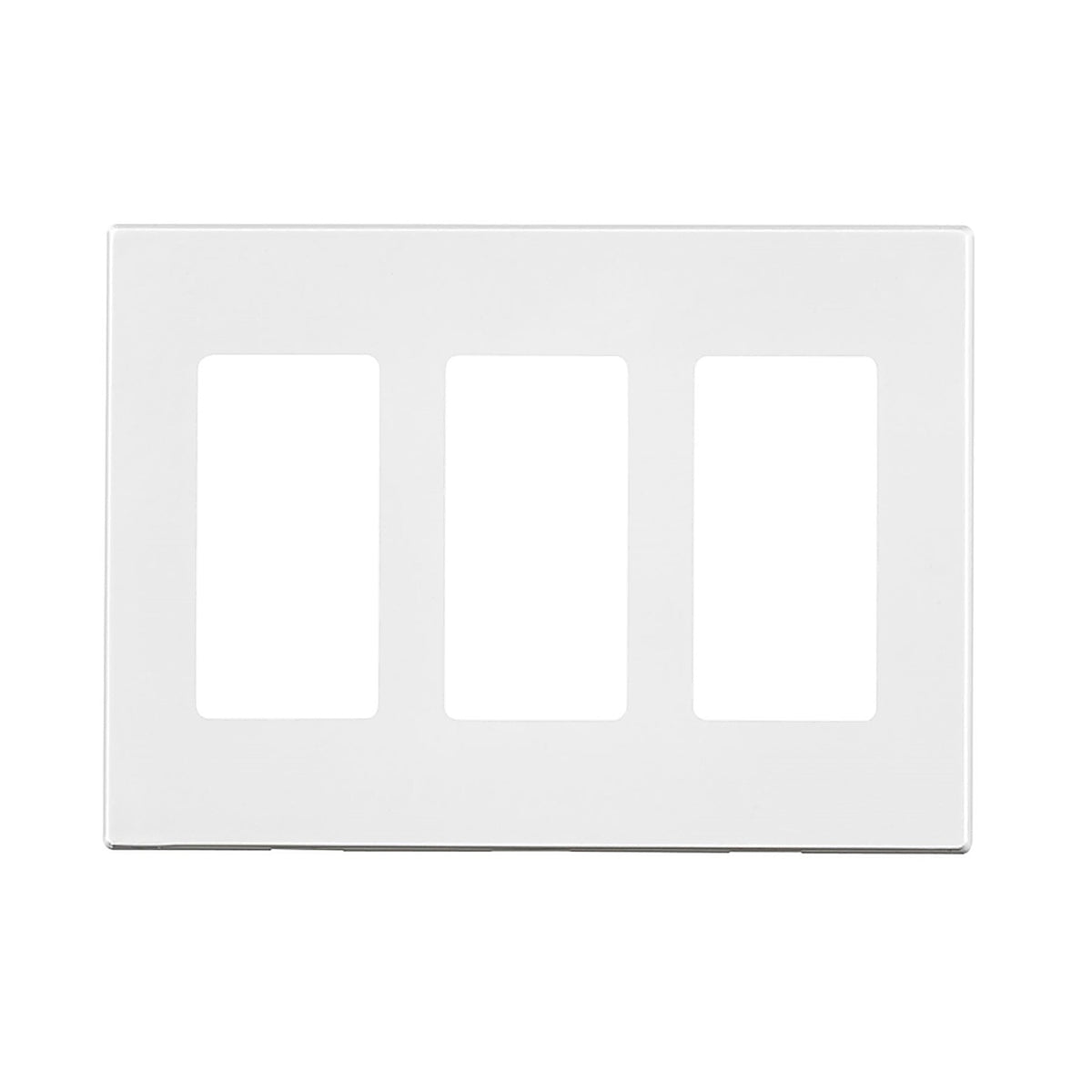 Leviton - 80311-0SW - Decora Plus White 3 gang Polycarbonate Decorator Screwless Wall Plate 1 pk