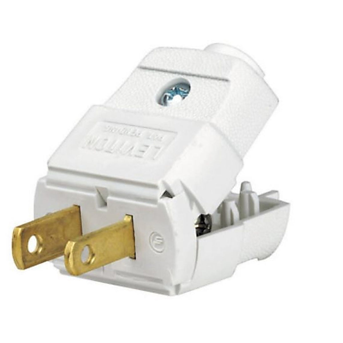 Leviton - C22-00101-0WP - Residential Thermoplastic Non-Grounding/Straight Blade Plug 1-15P 20-16 AWG 2 Pole 2 Wire
