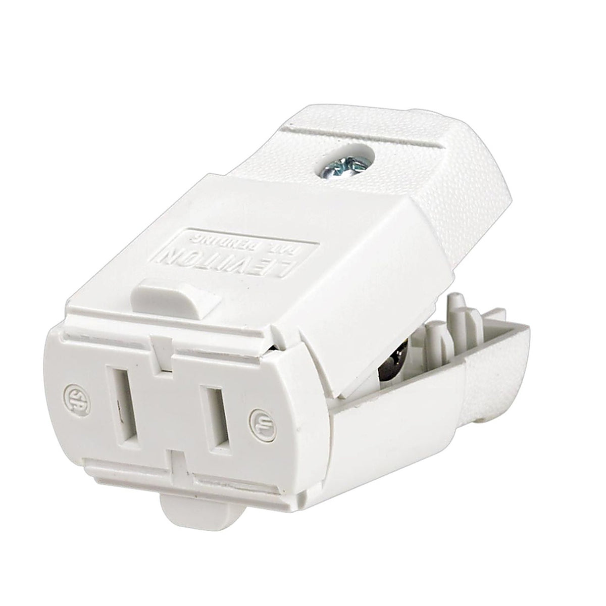 Leviton - C22-00102-0WP - Residential Thermoplastic Non-Grounding/Straight Blade Connector 1-15R 20-16 AWG 2 Pole 2 Wi