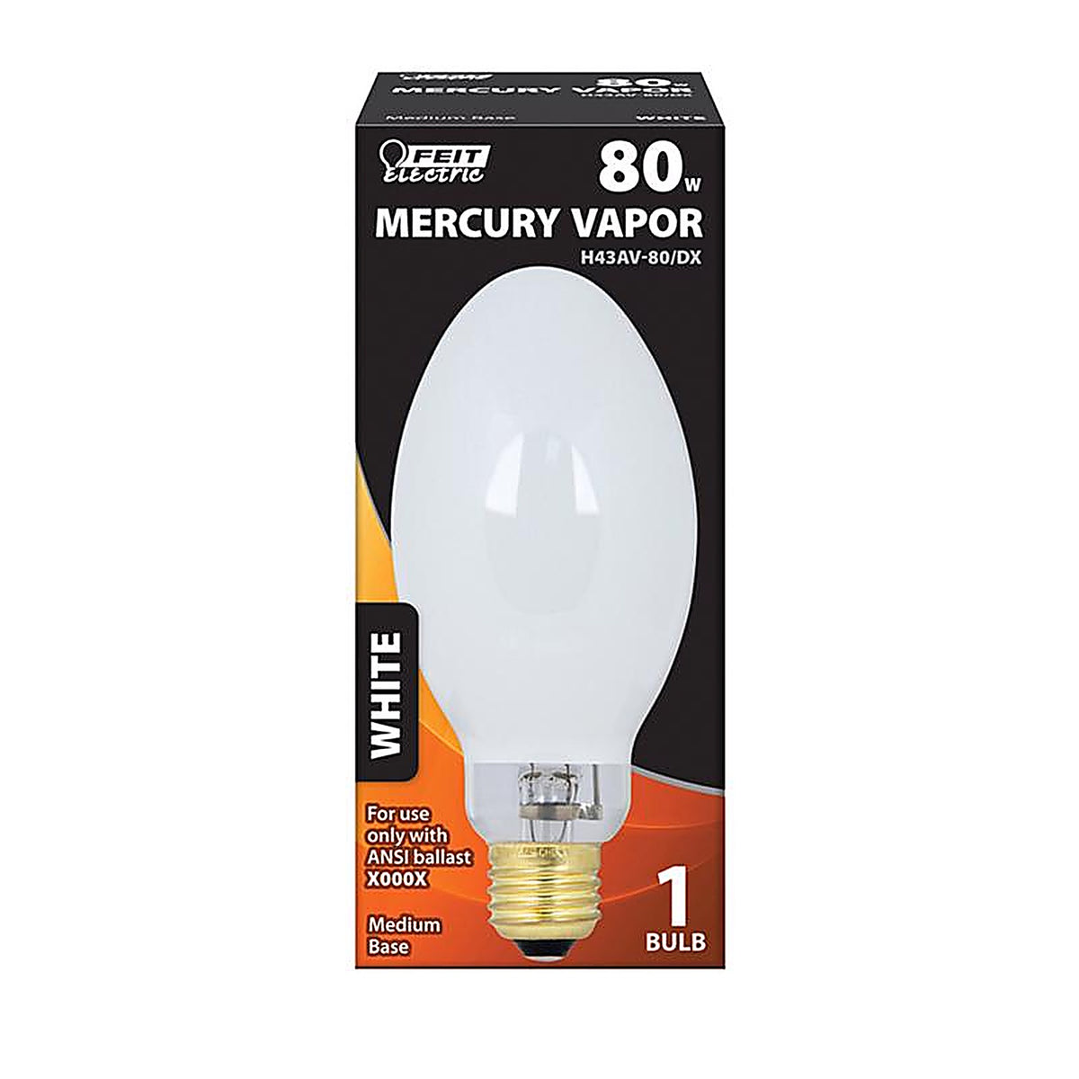 Feit - H43AV-80/DX - 80 W ED17 HID Bulb White Mercury Vapor 1 pk