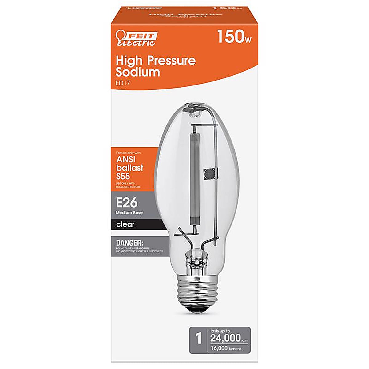 Feit - LU150/MED/HDRP - 150 W ED17 HID Bulb 16,000 lm White High Pressure Sodium 1 pk
