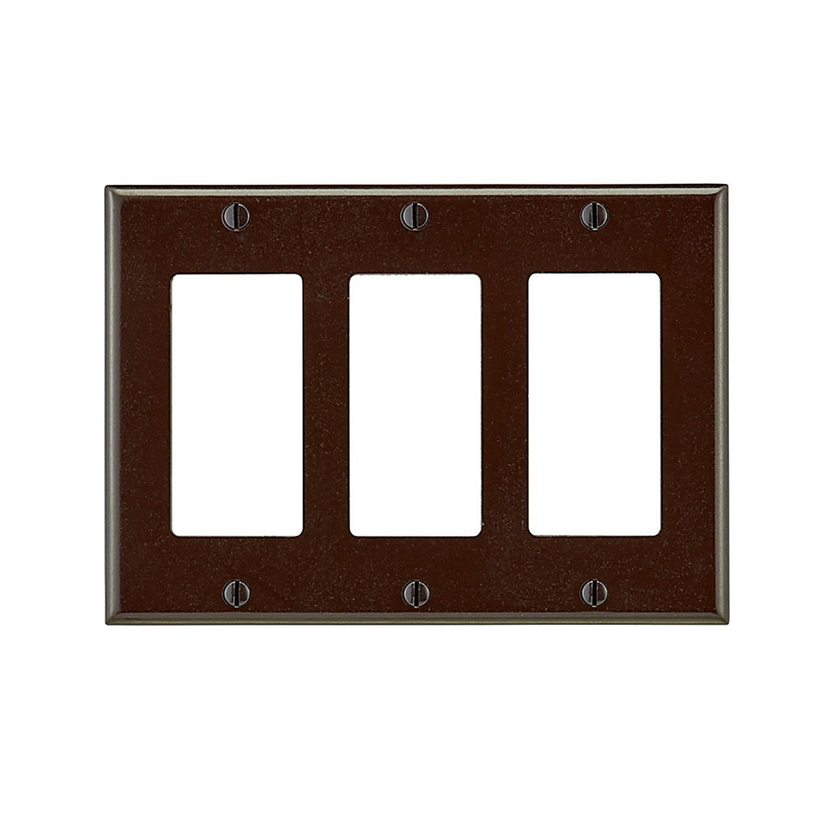 Leviton - 80411-000 - Decora Brown 3 gang Thermoset Plastic Duplex Wall Plate 1 pk