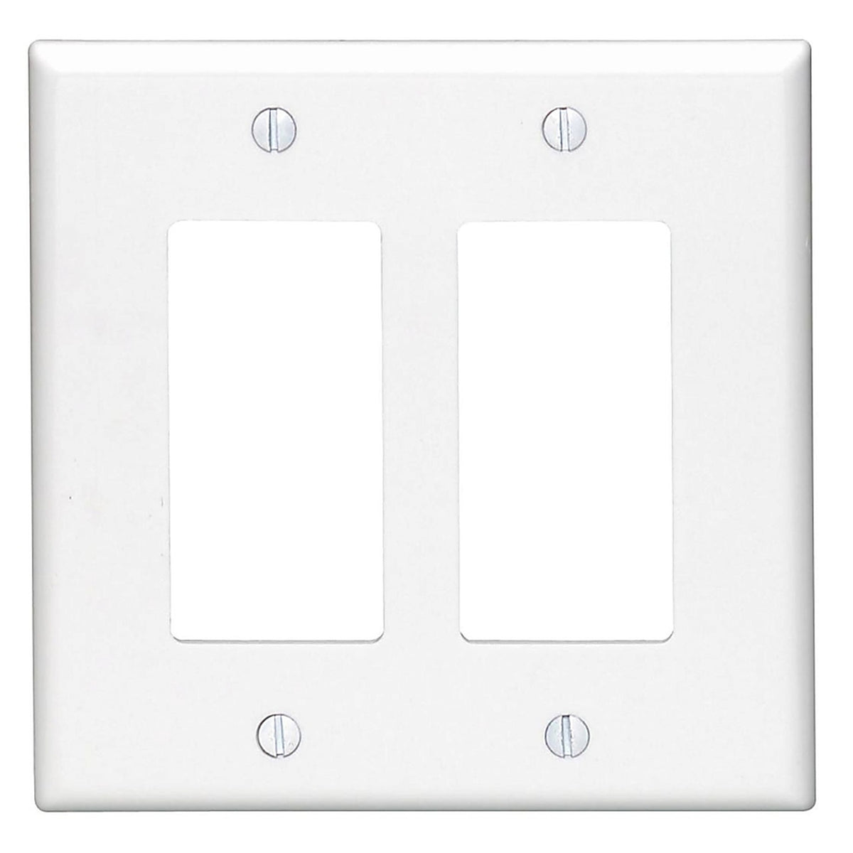 Leviton - 80609-00W - White 2 gang Thermoset Plastic Decorator Wall Plate 1 pk