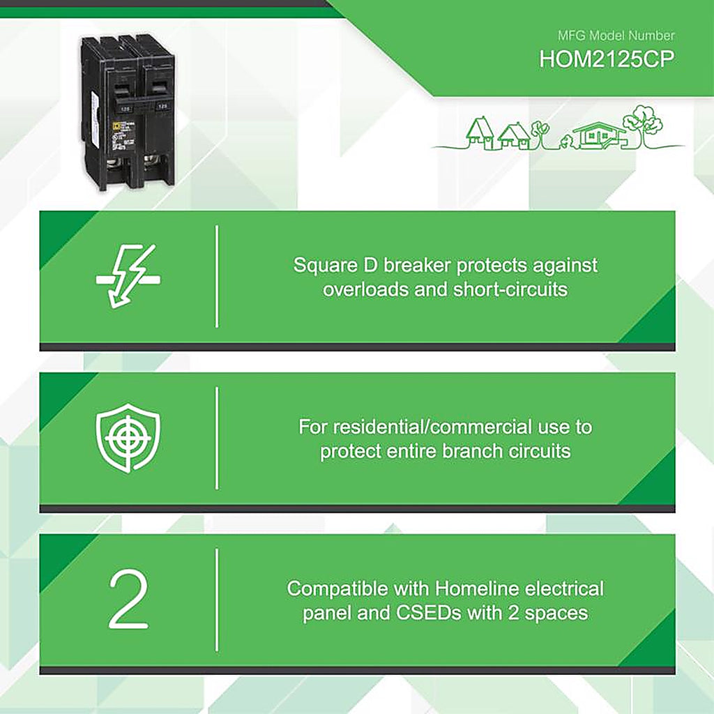 Square D - HOM2125CP - 125 amps 2-Pole Circuit Breaker