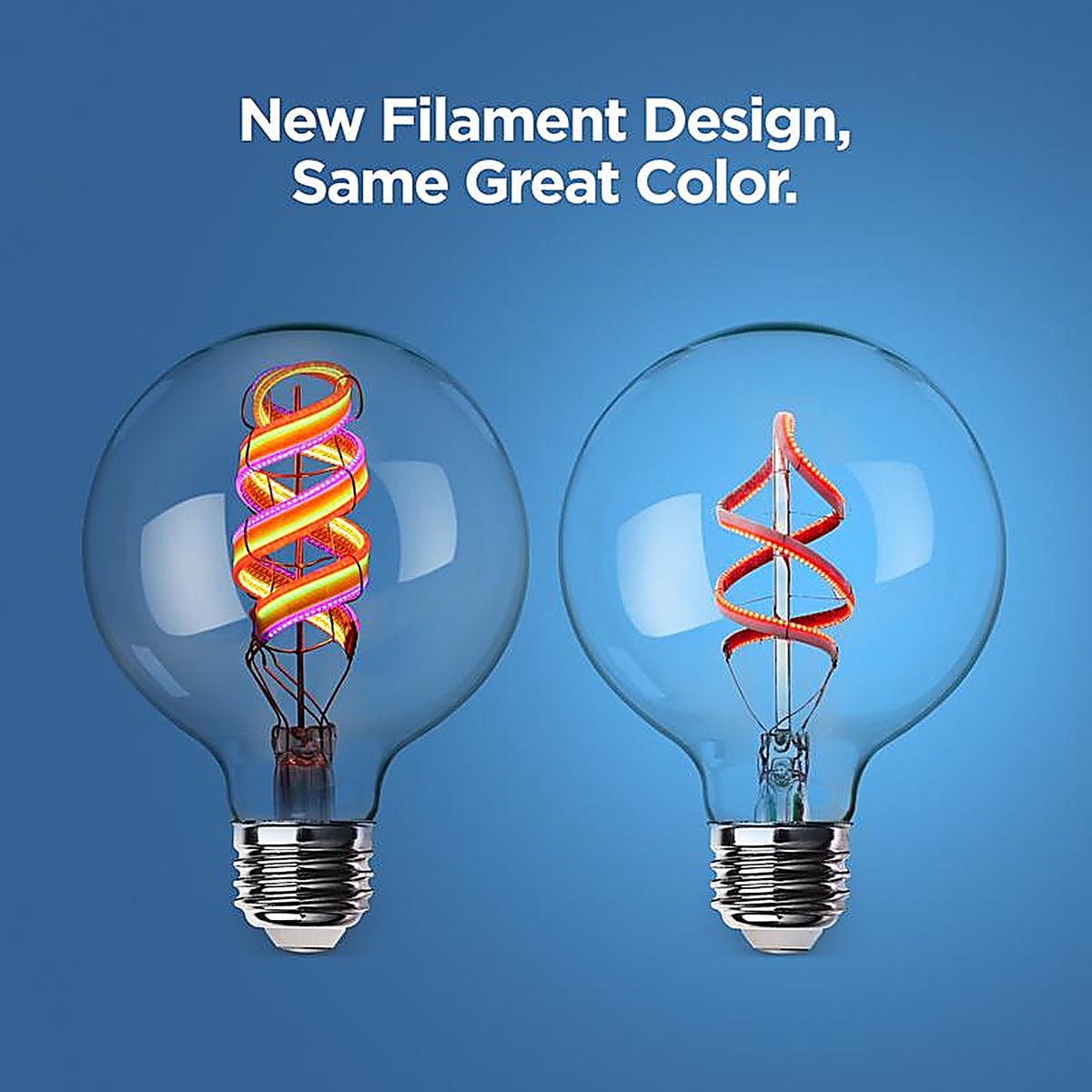 Feit Electric - G3060/RGBWFILAG - G30 E26 (Medium) LED Smart Bulb Color Changing 60 W 1 pk