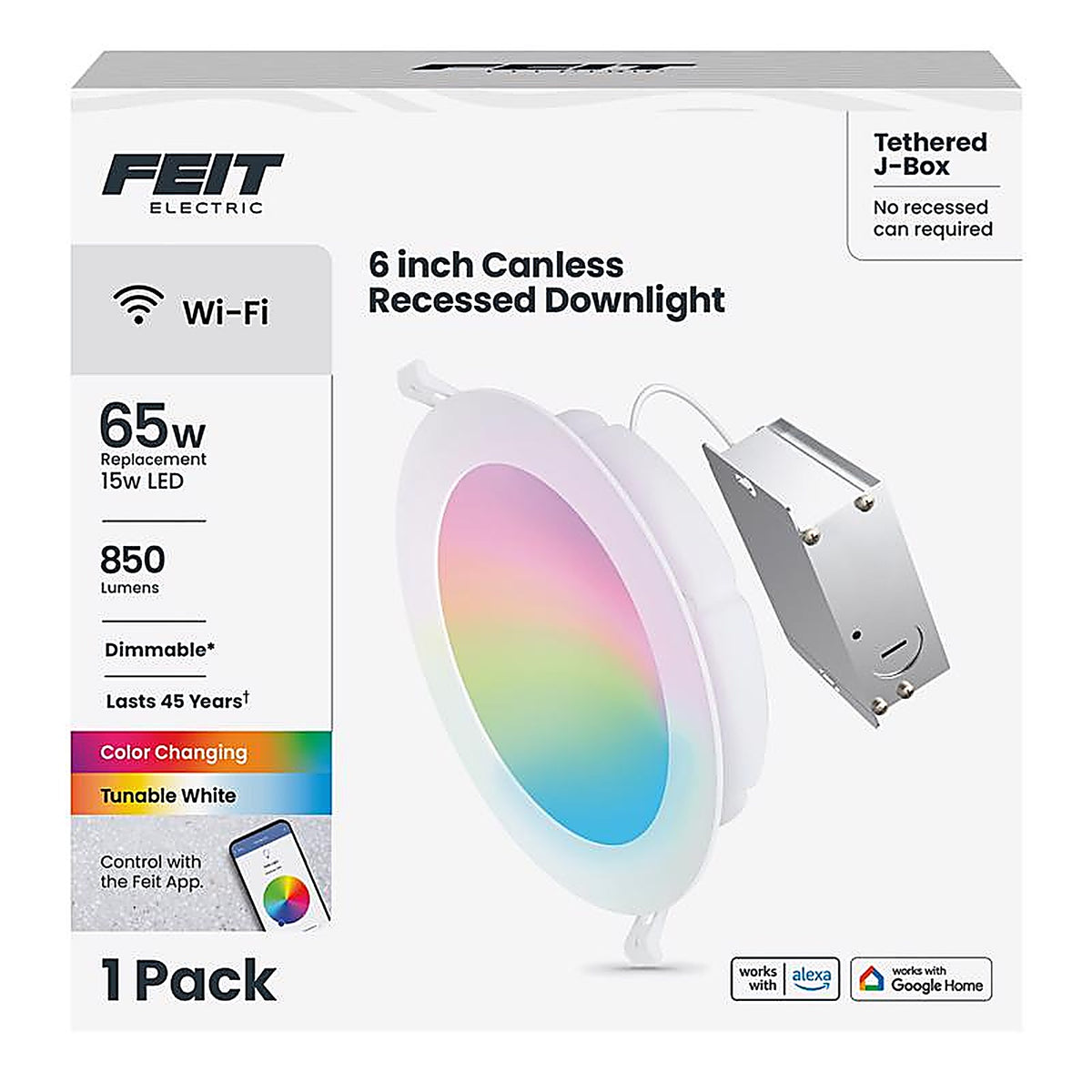 Feit Electric - LEDR6XTRGBWCAAG - White Aluminum LED Recessed Downlight 15 W