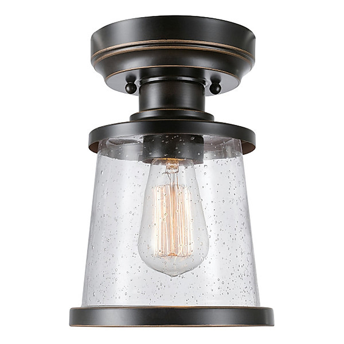 Globe Electric - 44301 - Charlie 9.6 in. H X 6.7 in. W X 6.7 in. L Oil Rubbed Bronze Ceiling Light