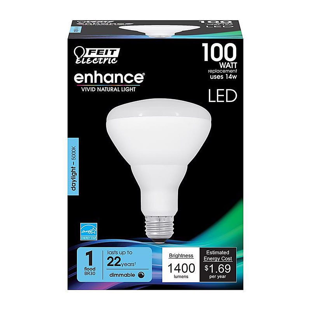 Feit Electric - BR30DM1400950CA - BR30 E26 (Medium) LED Bulb Daylight 100 Watt Equivalence 1 pk