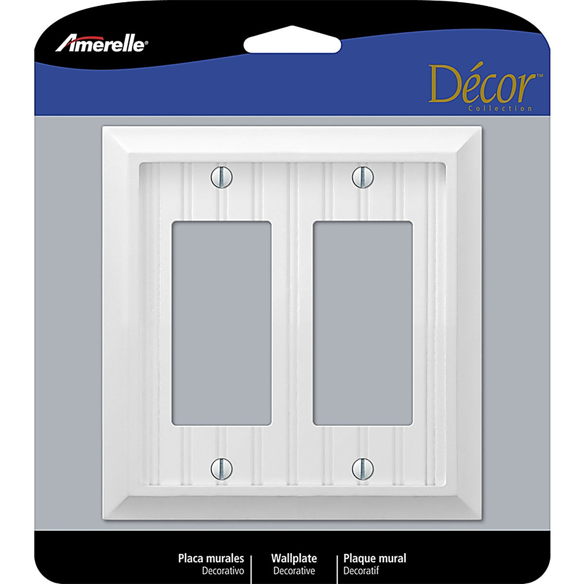 Amerelle - 279RRW - Cottage White 2 gang Wood Decorator Wall Plate 1 pk