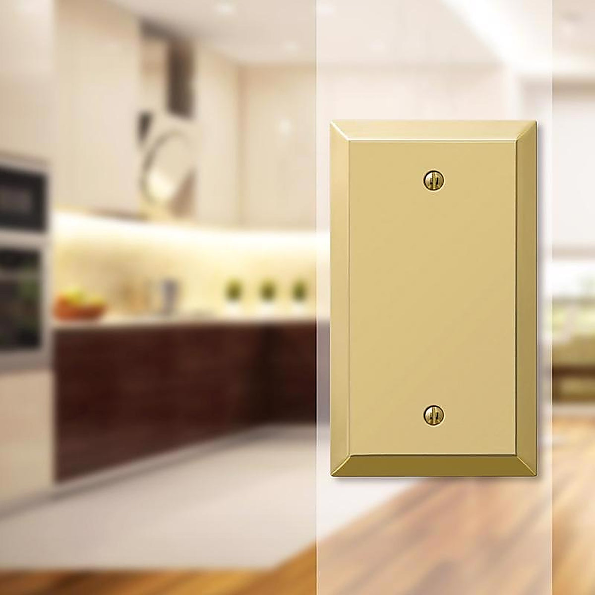Amerelle - 163BBR - Century Polished Brass 1 gang Stamped Steel Blank Wall Plate 1 pk