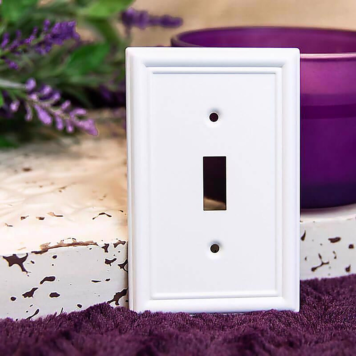 Amerelle - 149TDW - Chelsea White 2 gang Stamped Steel Duplex/Toggle Wall Plate - 1/Pack