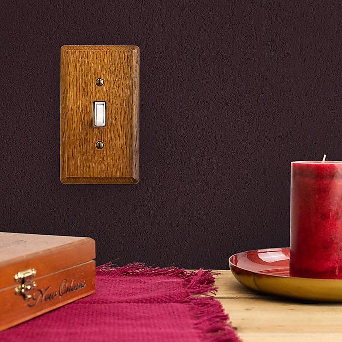Amerelle - 901B - Contemporary Unfinished Brown 1 gang Wood Blank Wall Plate - 1/Pack