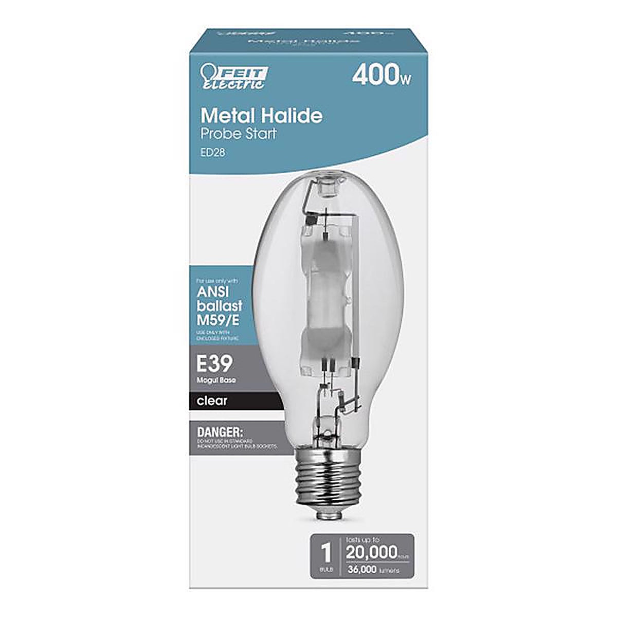 Feit - MH400UED28HDRP - 400 W ED28 HID Bulb 36000 lm Bright White Metal Halide 1 pk
