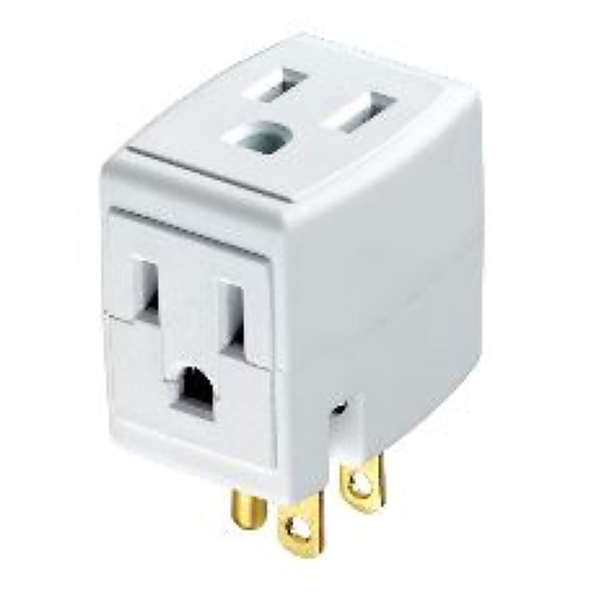 Leviton - 00692-00W - Grounded 3 outlets Cube Tap 1 pk
