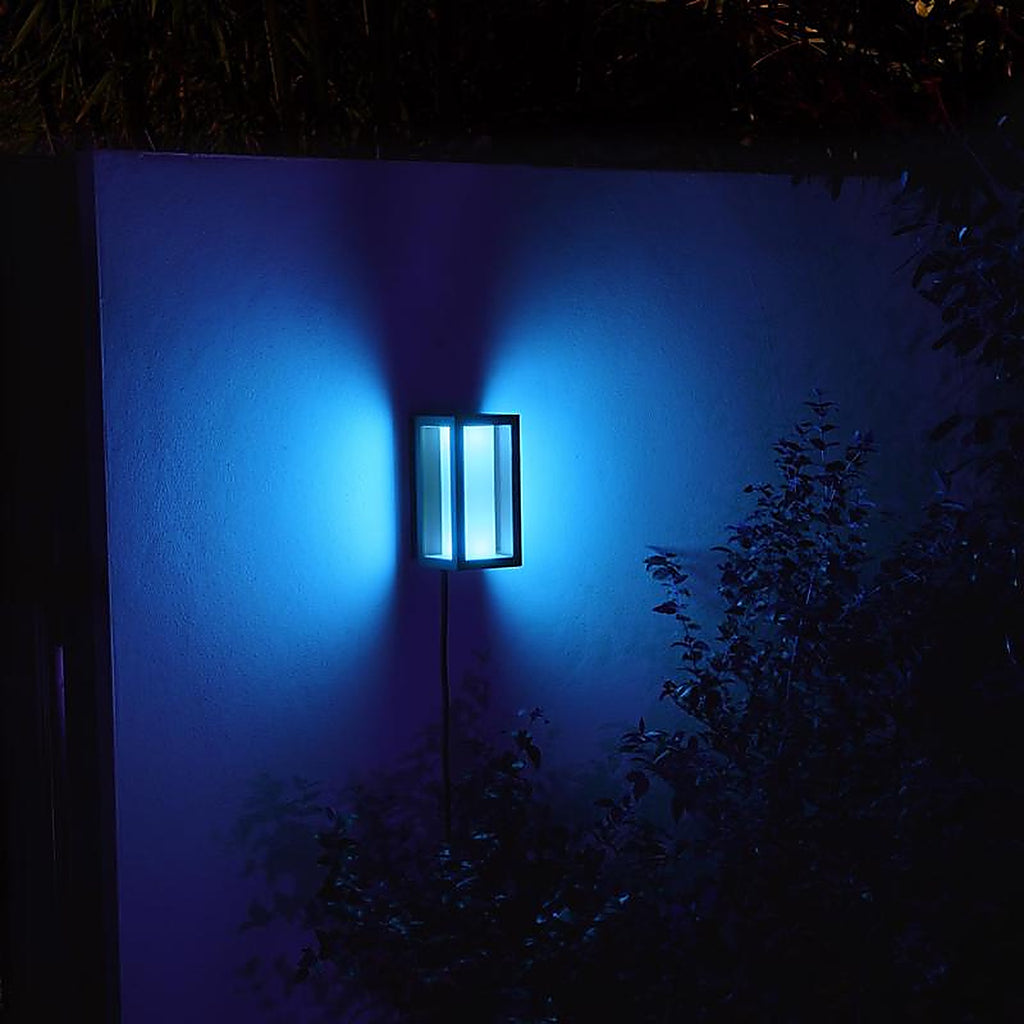 Philips - 1745930V7 - Hue Matte Black Dusk to Dawn LED Wall Lantern