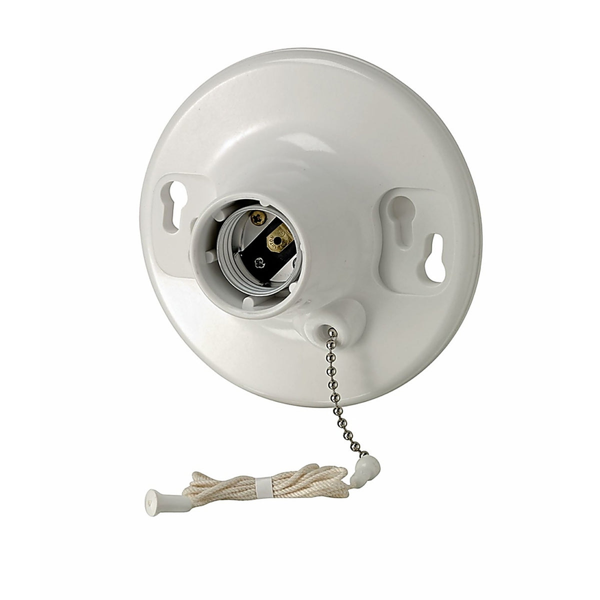 Leviton - 08827-CW4 - Plastic Incandescent Medium Base Pull Chain w/Captive Clamps 1 pk