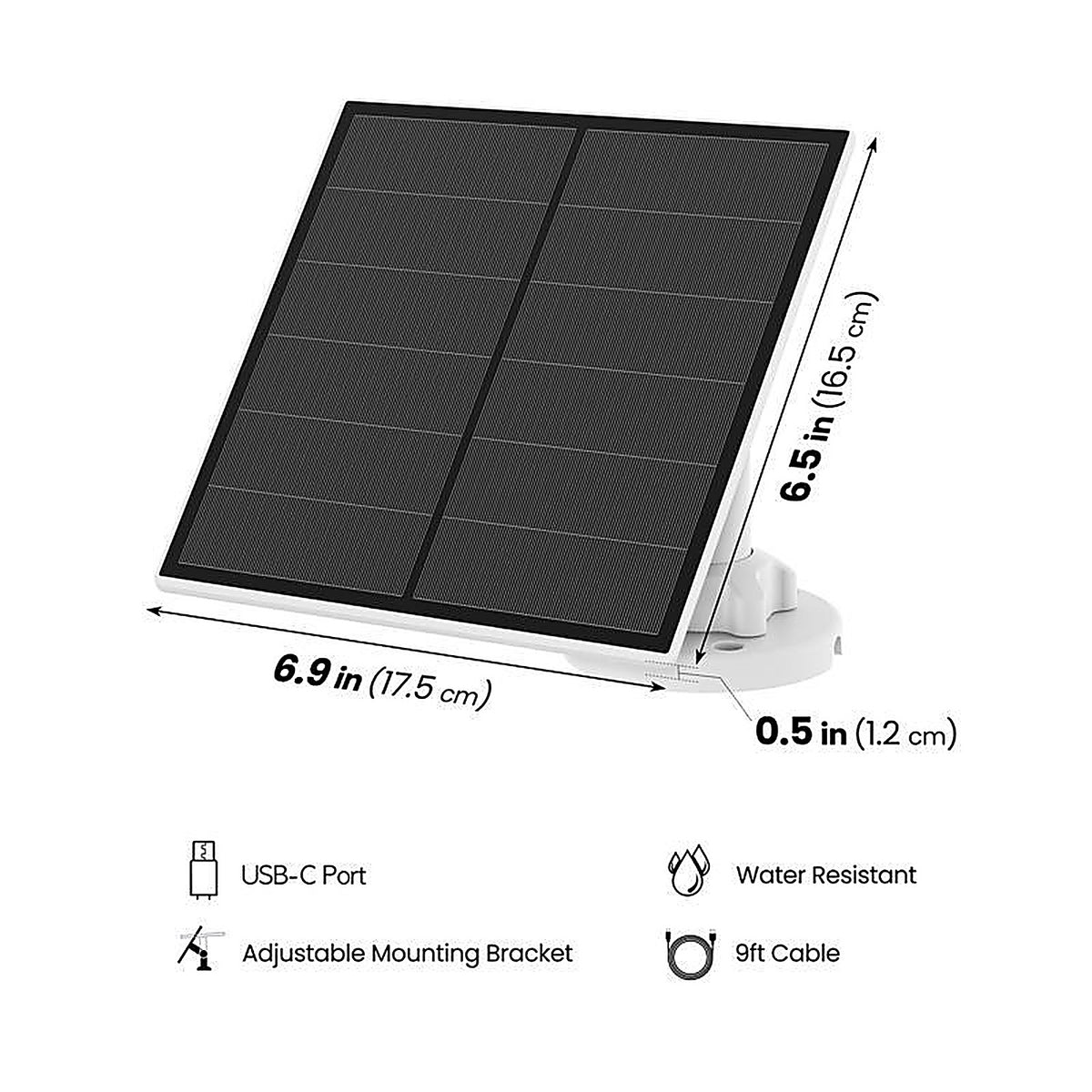 Feit Electric - PANEL/SOL/CAM - Black Solar Charger 108 in.