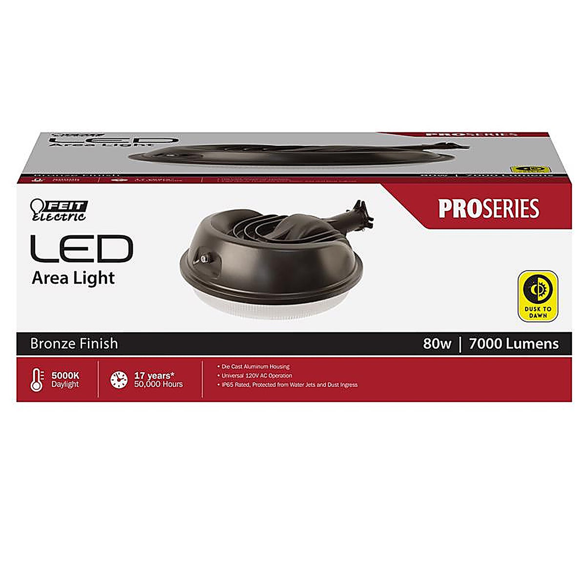 Feit Electric - S9.5AREA850DBZV - Dusk to Dawn Hardwired LED Bronze Area Light
