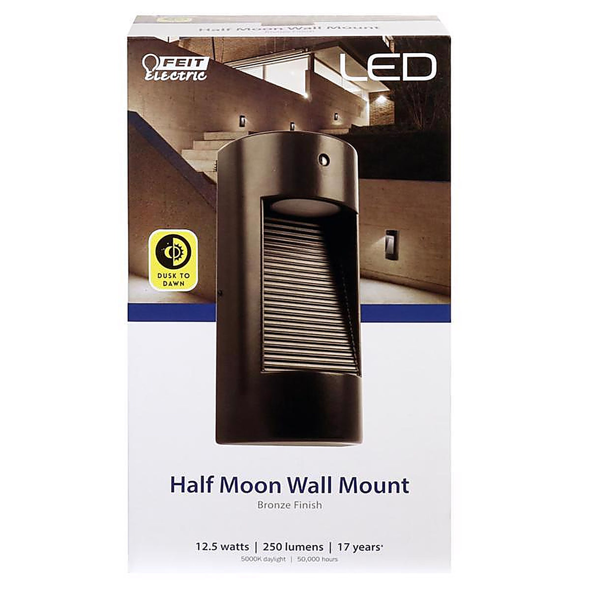 Feit Electric - S8PHMWM850DDBZ - Dusk to Dawn Hardwired LED Bronze Security Light