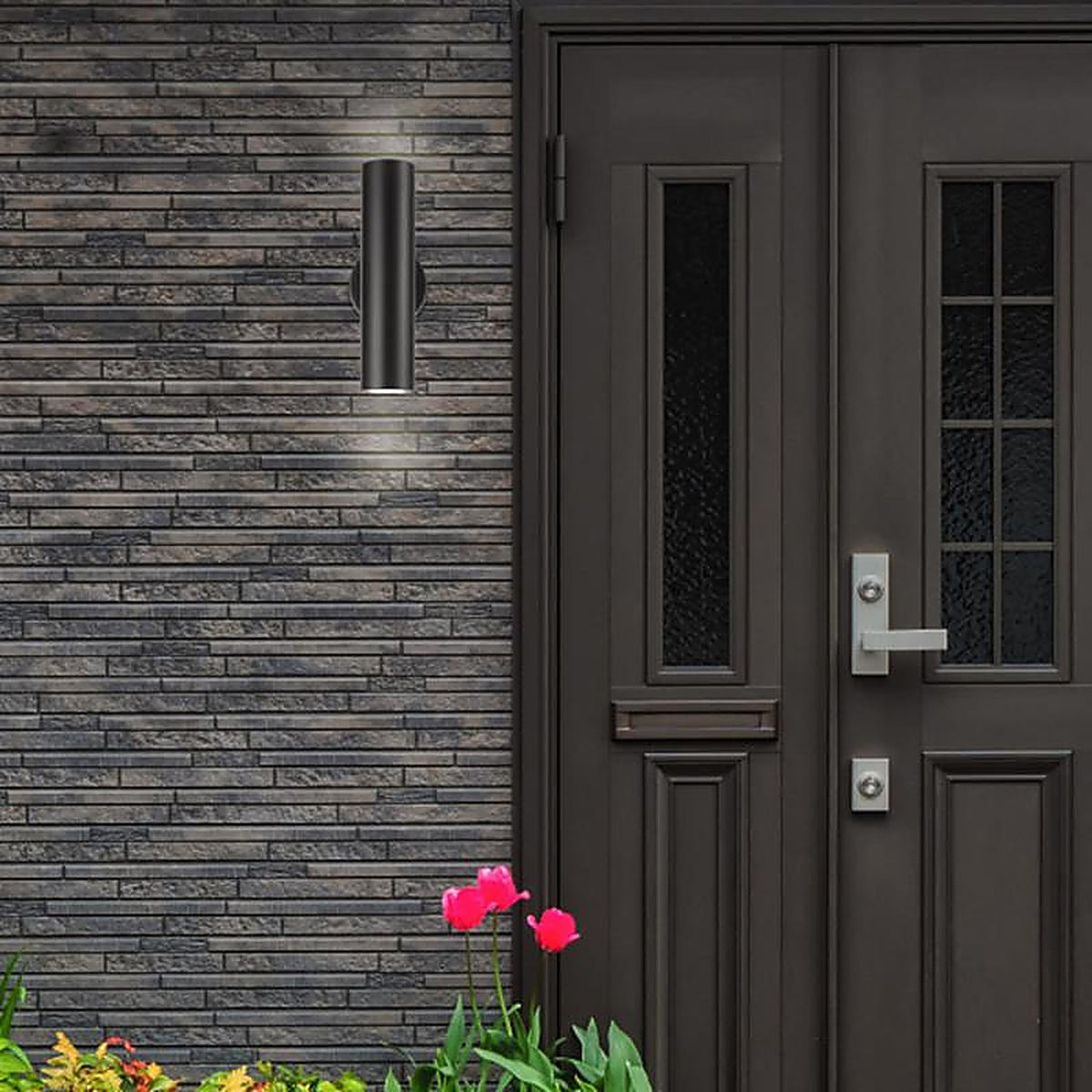 Globe Electric - 32965 - Matteo Matte Black Switch LED Wall Lantern