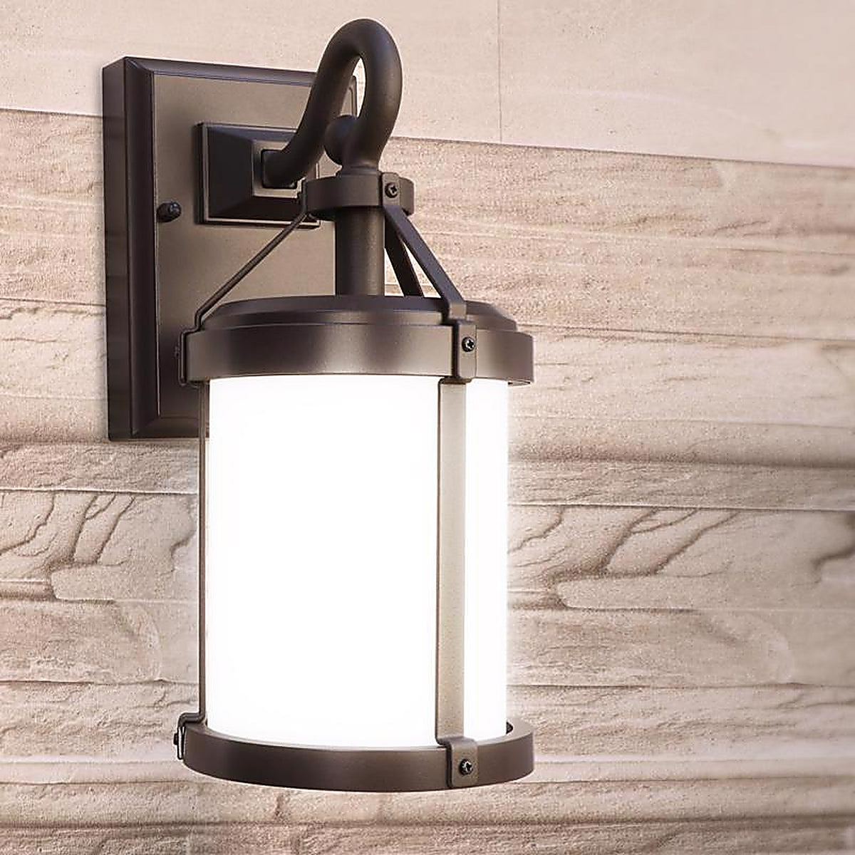 Feit - LAN11RND/SYNCBZ - Smart Home Bronze Dusk to Dawn LED Smart-Enabled Wall Lantern