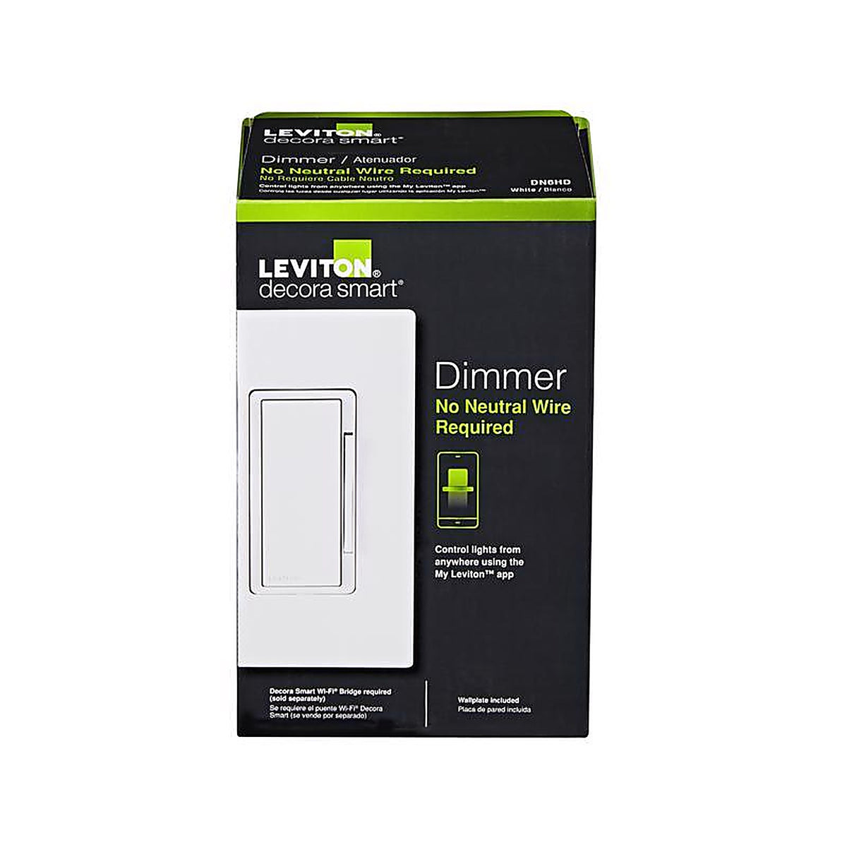 Leviton - DN6HD-1RW - Decora White WiFi Smart Dimmer Switch 1 pk