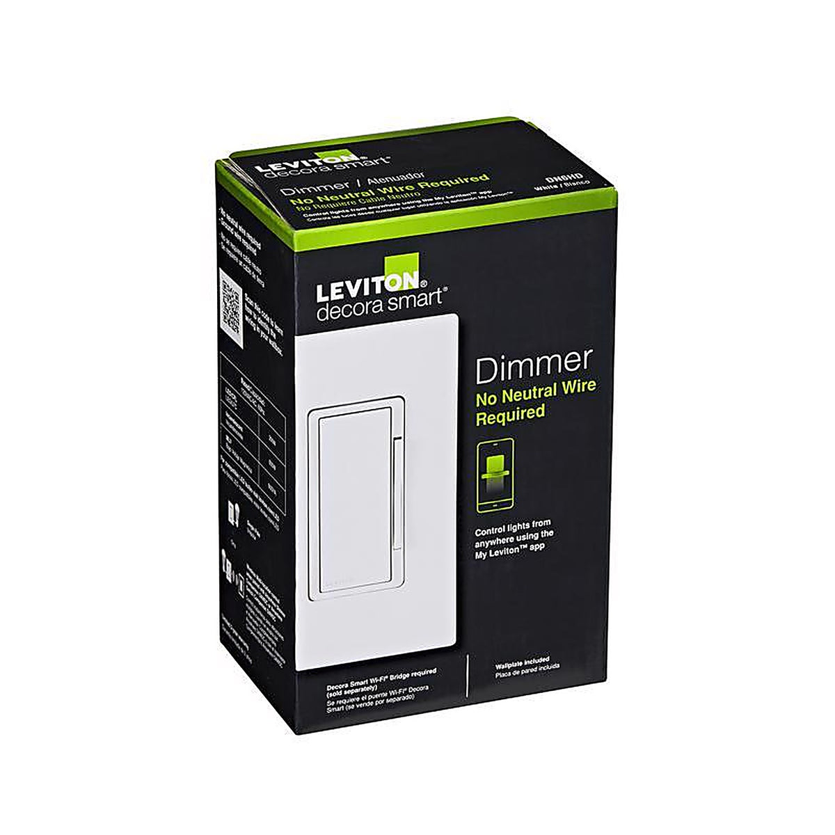 Leviton - DN6HD-1RW - Decora White WiFi Smart Dimmer Switch 1 pk