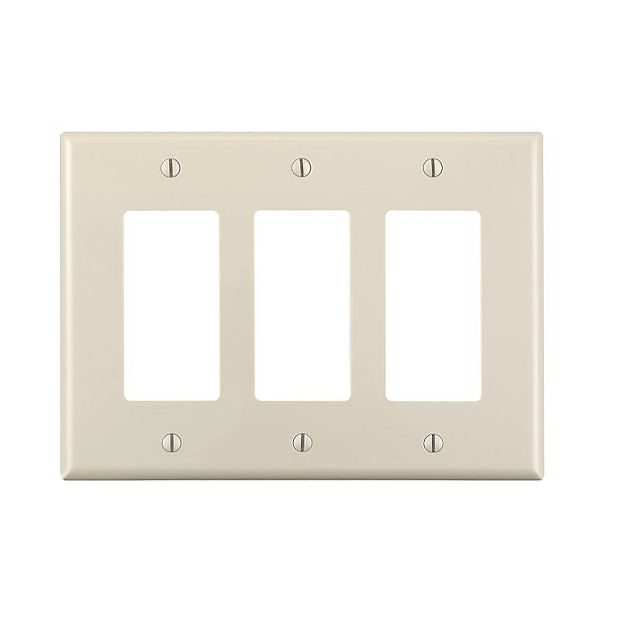 Leviton - PJ263-00T - Decora Light Almond 3 gang Thermoplastic Nylon Decorator Wall Plate 1 pk