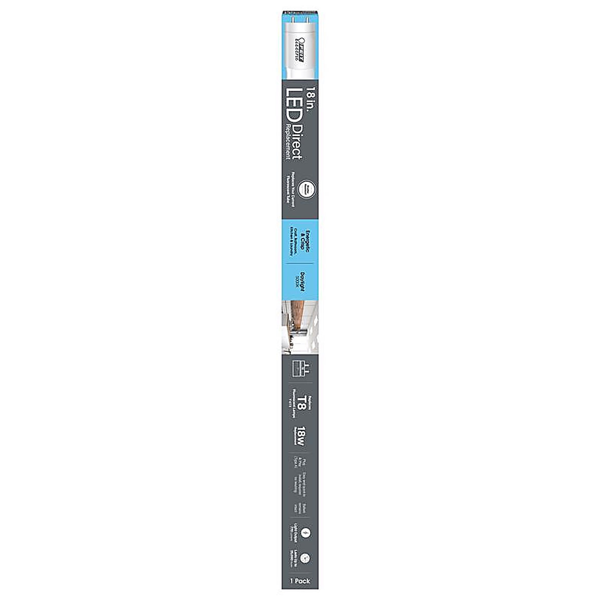 Feit - T818/850/LED - General Purpose Daylight 18 in. Bi-Pin Linear LED Linear Lamp 18 Watt Equivalence 1 pk