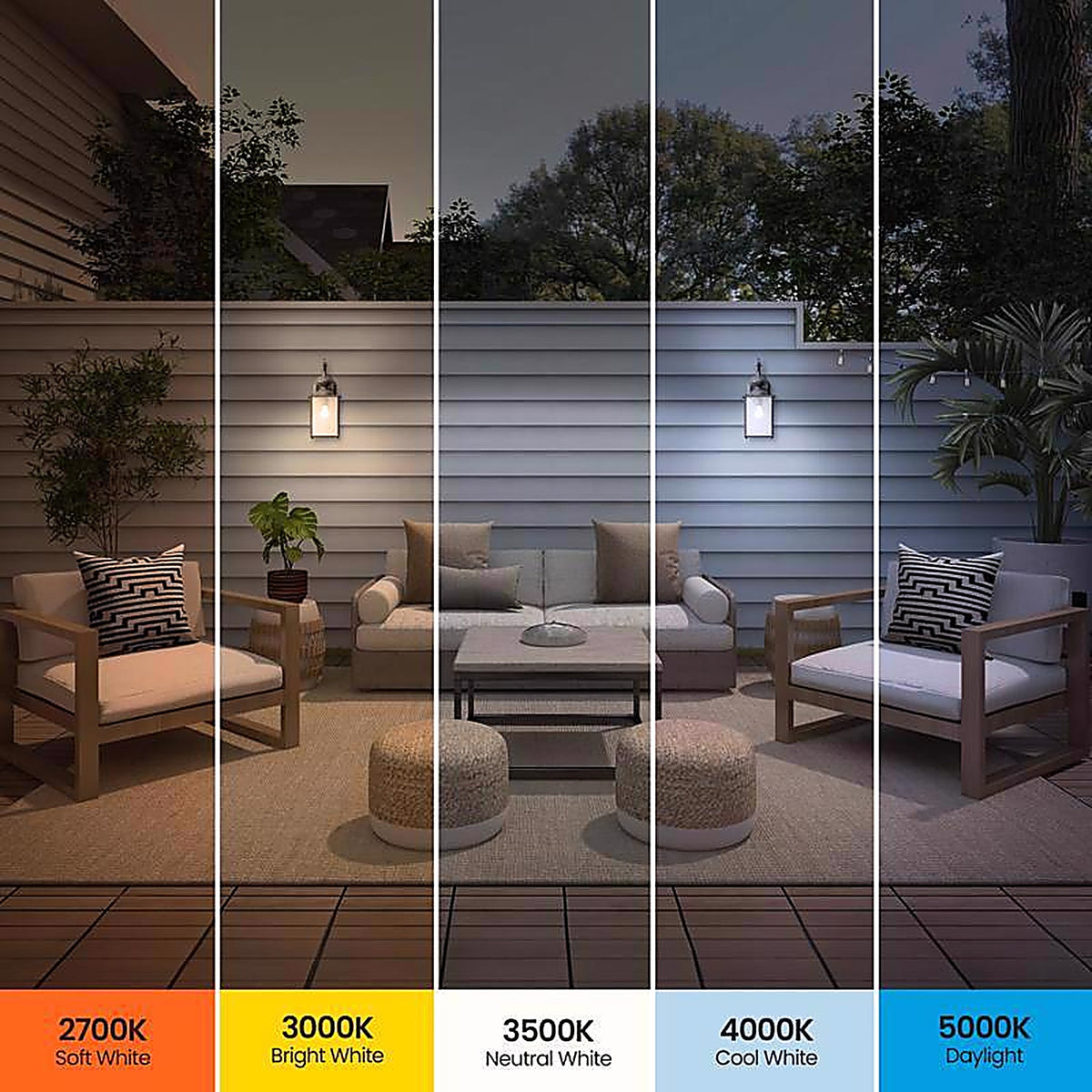 Feit Electric - OM1003CCTCADDLI - A19 E26 (Medium) LED Dusk to Dawn Bulb Tunable White/Color Changing 100 Watt Equivalen