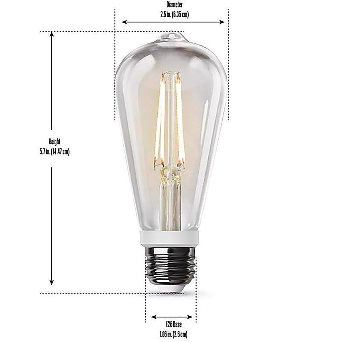 Feit Electric - ST19C927CAMFILD - ST19 E26 (Medium) LED Motion Activated Bulb Soft White 60 Watt Equivalence 1 pk