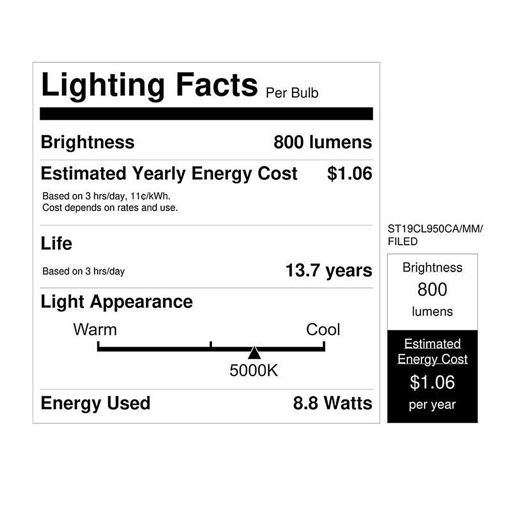 Feit Electric - ST19C950CAMFILD - ST19 E26 (Medium) LED Motion Activated Bulb Daylight 60 Watt Equivalence 1 pk