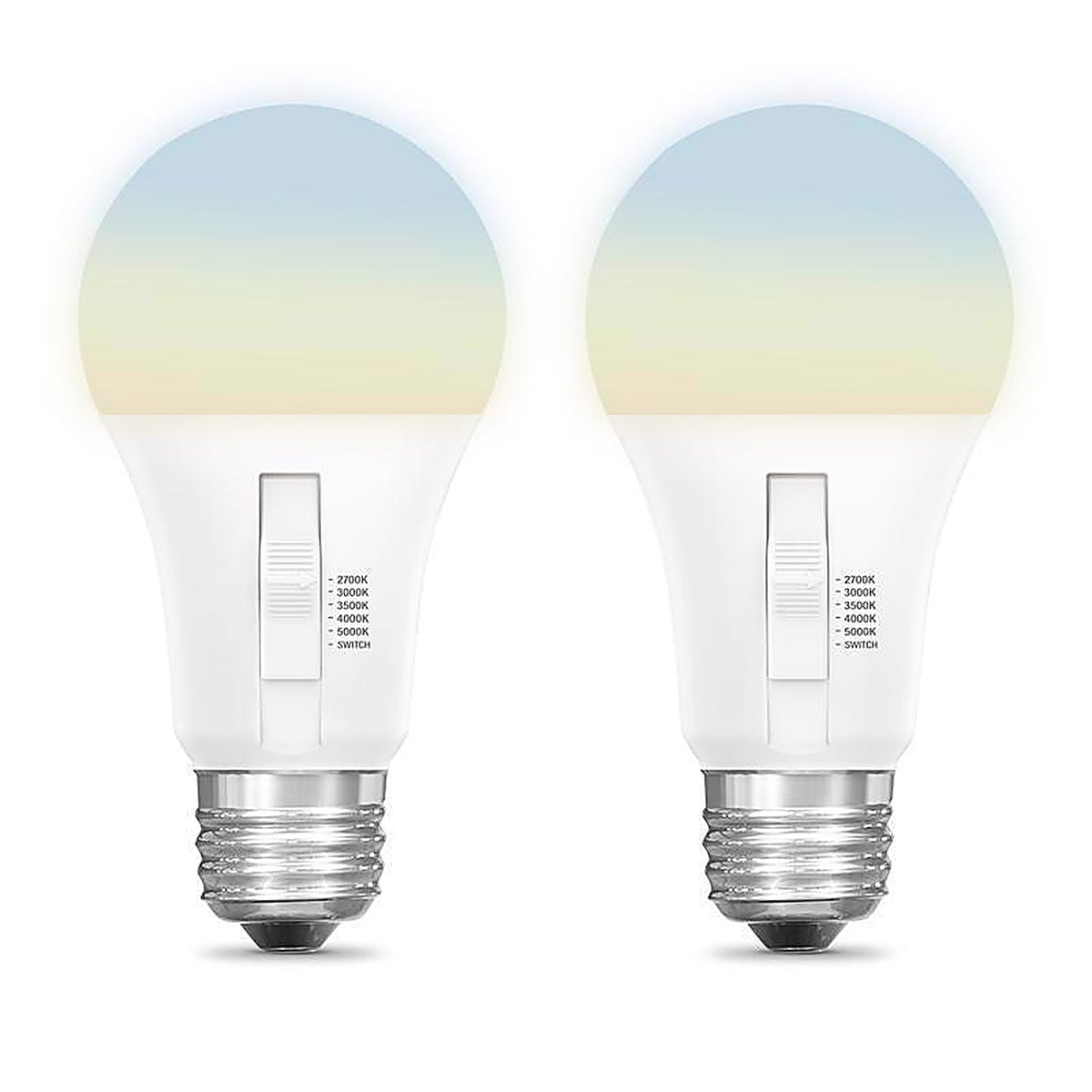 Feit Electric - OM60DM/6WYCA/2 - A19 E26 (Medium) LED Light Bulb Color Changing 60 Watt Equivalence 1 pk