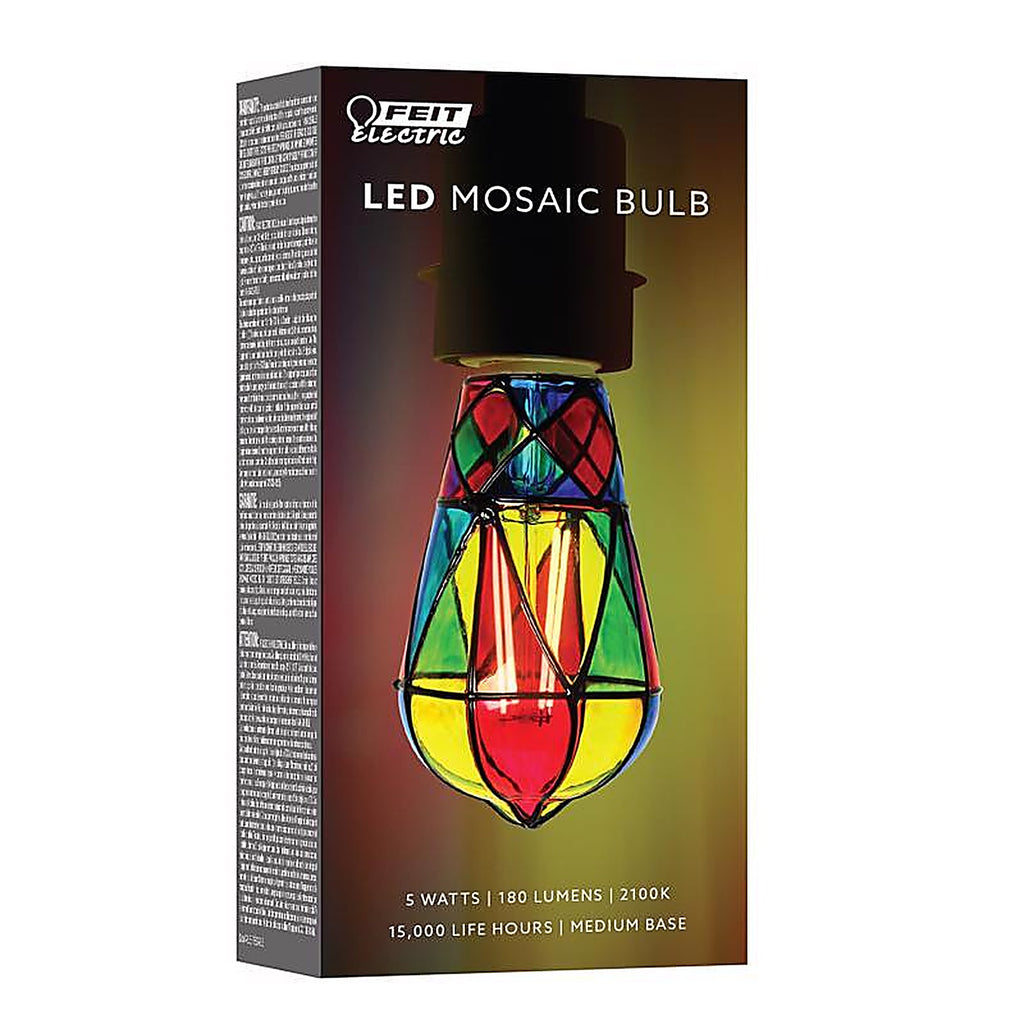 Feit - ST19/MOSAIC - ST19 E26 (Medium) Filament LED Bulb Multi-Colored 25 Watt Equivalence 1 pk