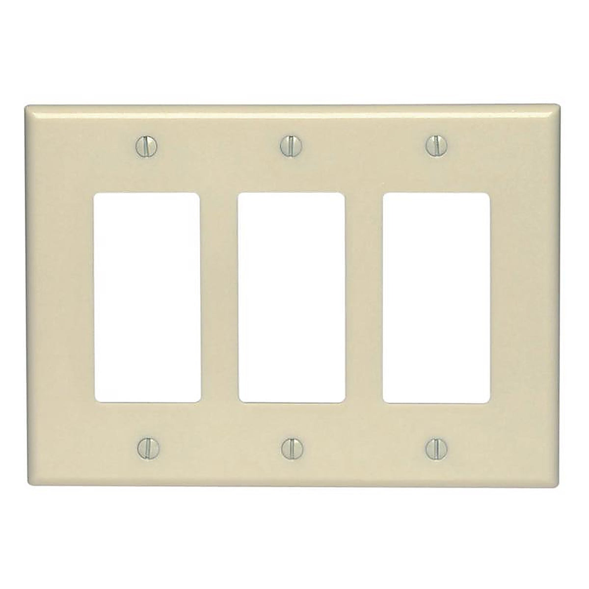 Leviton - PJ263-00I - Ivory 3 gang Thermoplastic Nylon Decorator Wall Plate 1 pk