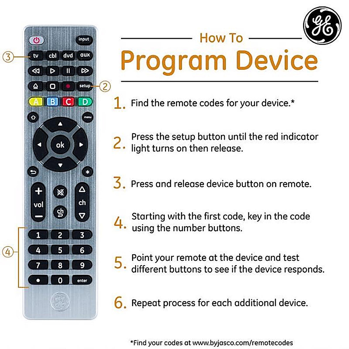 GE - 33709 - Universal Remote Control