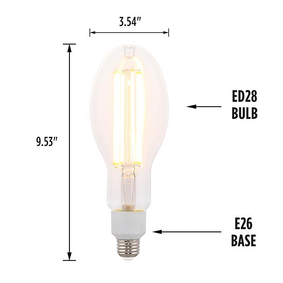 Westinghouse - 5249000 - ED28 E26 (Medium) Filament LED Bulb Warm White 300 Watt Equivalence 1 pk