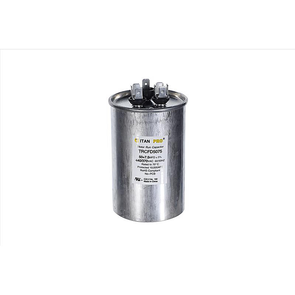 Titan Pro - TRCFD5075 - 50+7.5 MFD 440 V Round Run Capacitor