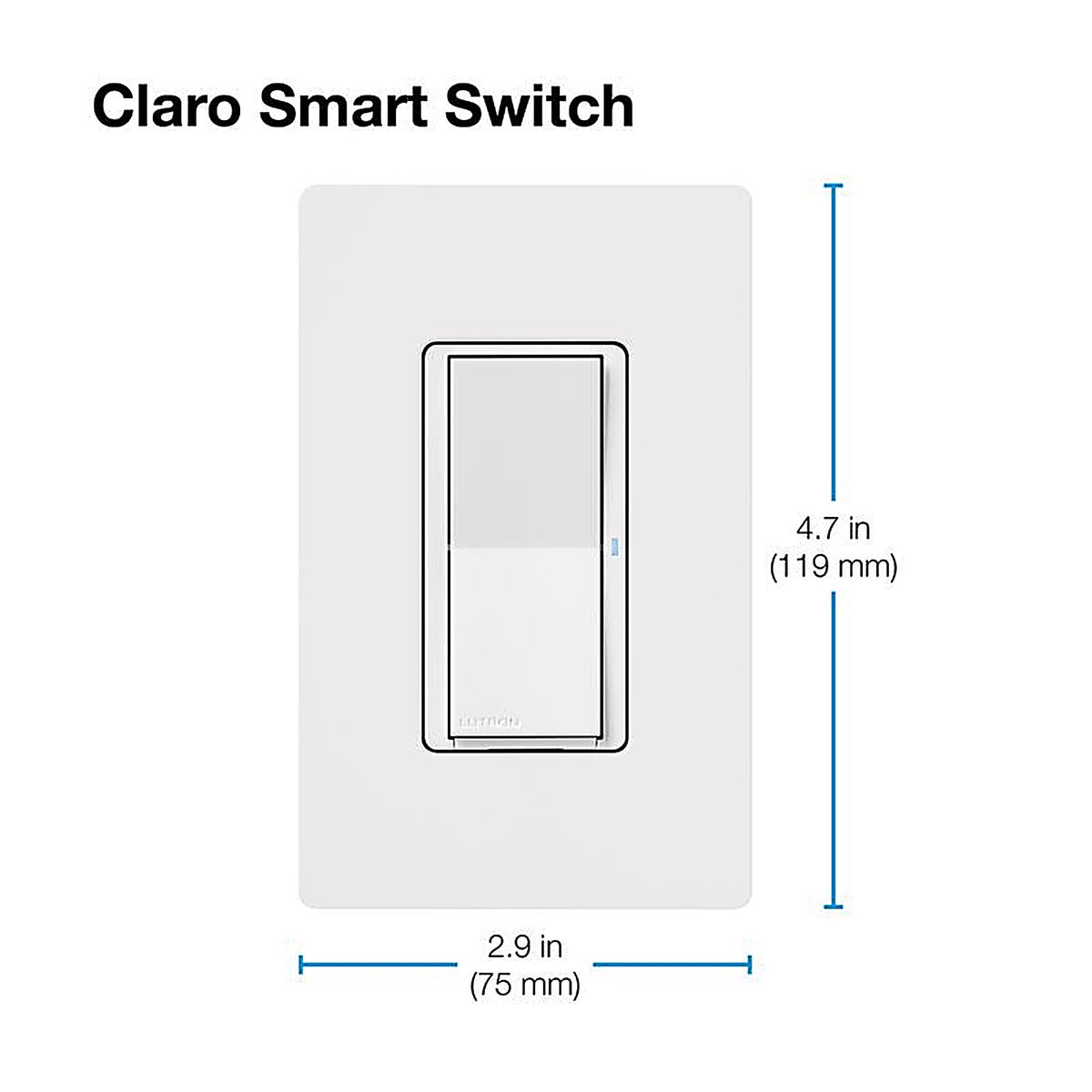 Lutron - DVRF-5NS-WH-R - Caseta 5 amps Single Pole Smart Smart-Enabled Rocker Switch White 1 pk