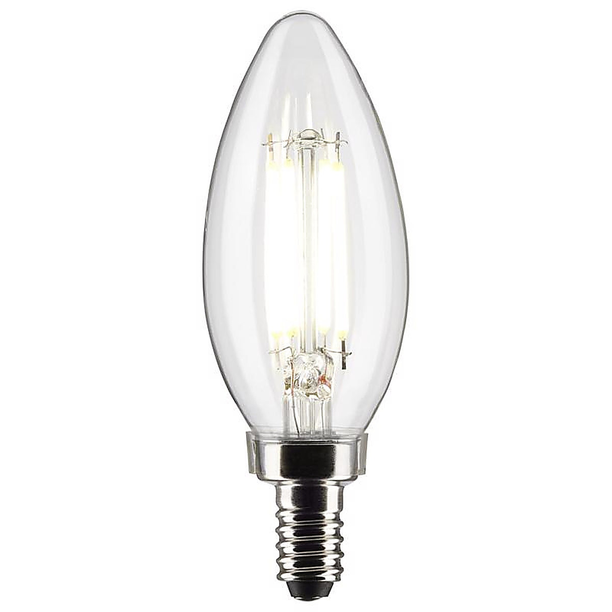 Satco - S21828 - B11 E12 (Candelabra) Filament LED Bulb Soft White 60 Watt Equivalence 2 pk