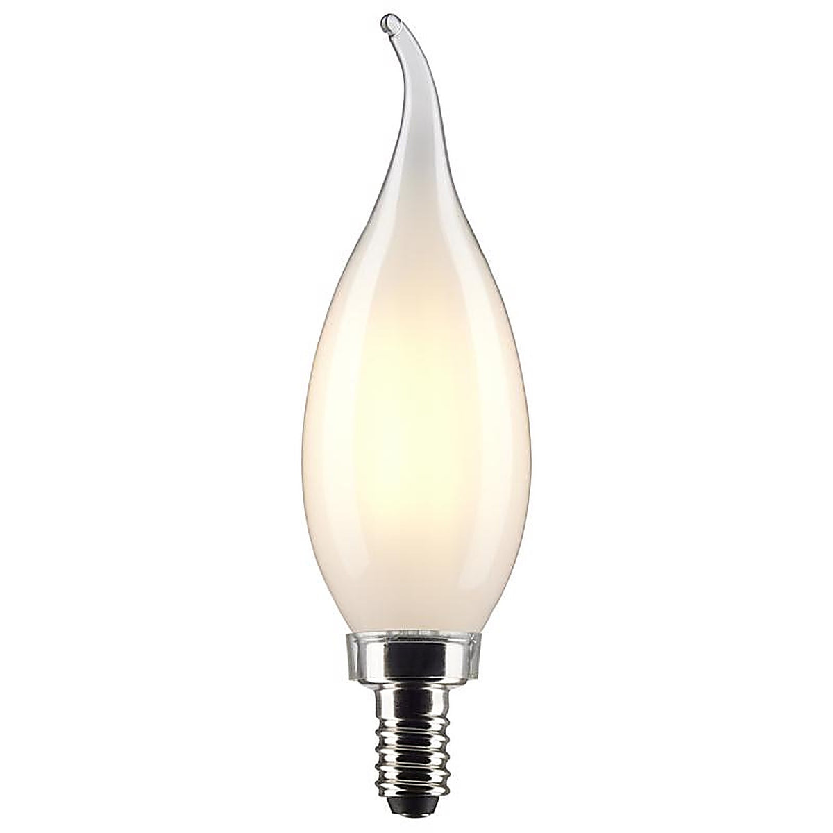 Satco - S21847 - CA10 (Flame Tip) E12 (Candelabra) Filament LED Bulb Warm White 60 Watt Equivalence 2 pk