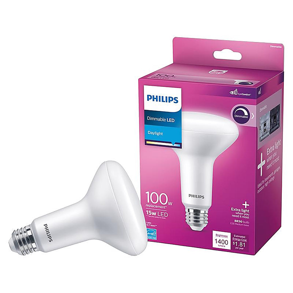 Philips - 571463 - BR30 E26 (Medium) LED Floodlight Bulb Daylight 100 Watt Equivalence 1 pk