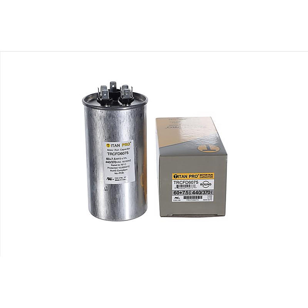 Titan Pro - TRCFD6075 - 60+7.5 MFD 440 V Round Run Capacitor