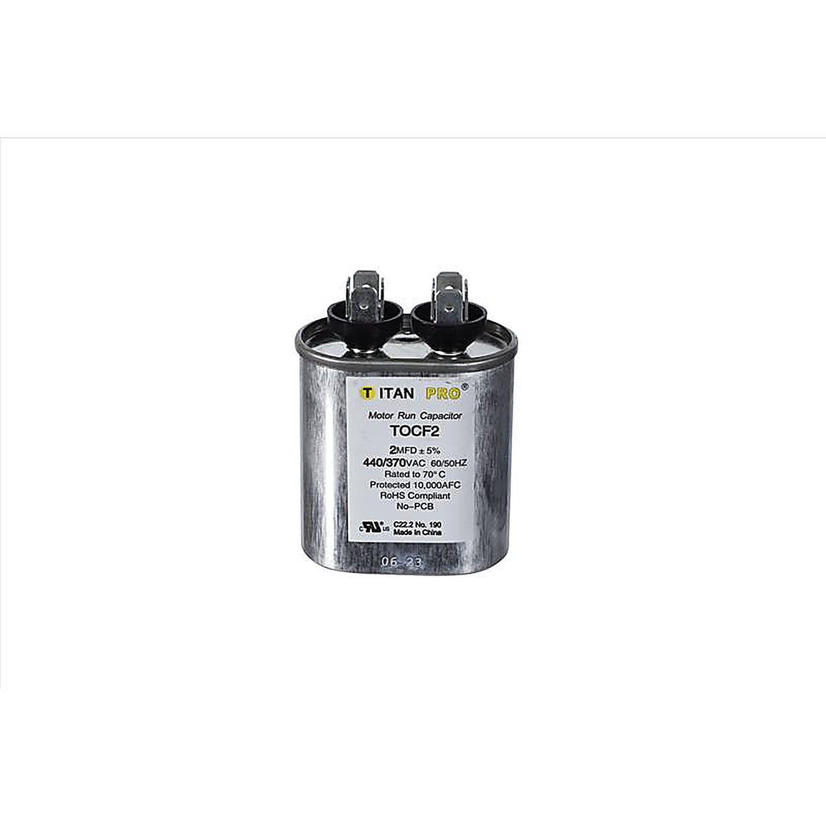 Titan Pro - TOCF2 - 2 MFD 440 V Oval Run Capacitor
